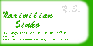 maximilian sinko business card